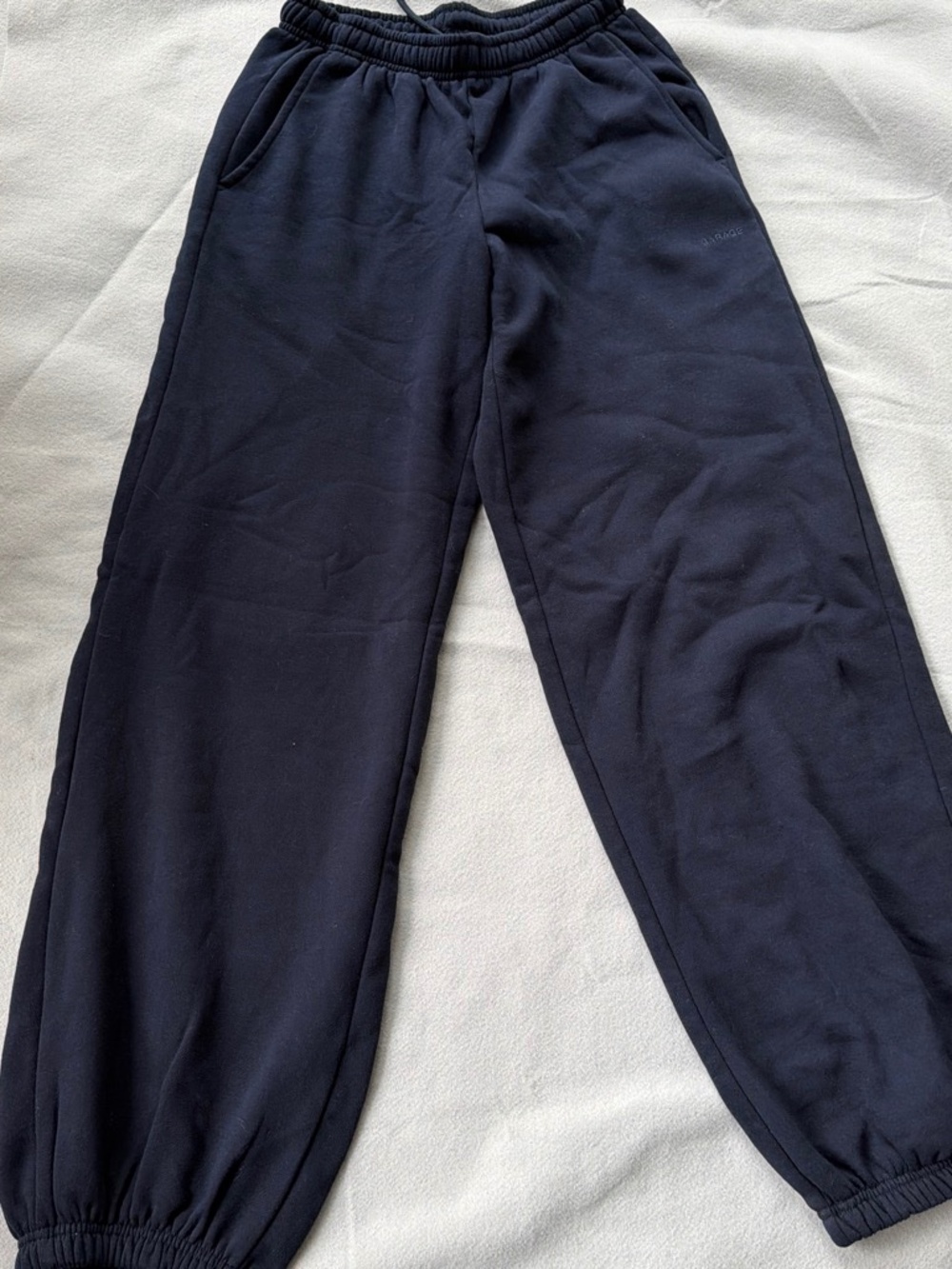 Garage Navy blue sweatpants with elastic waistband and cuffs #loungewear